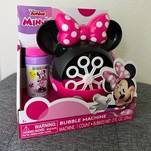 Disney Junior Minnie Mouse Bubble Machine with Bubbles Ages 3+ NEW